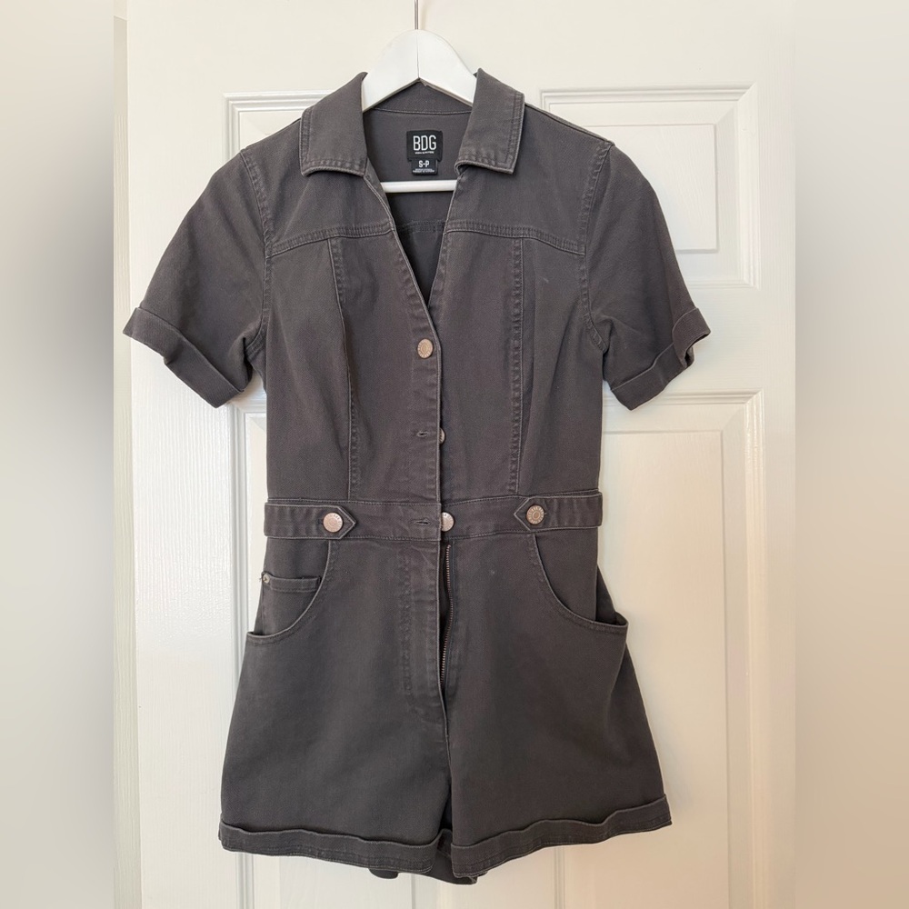 BDG Charcoal Denim Romper (Urban Outfitters)
